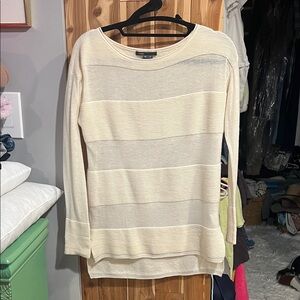 Vince Ribbed Knit Sweater in Cream